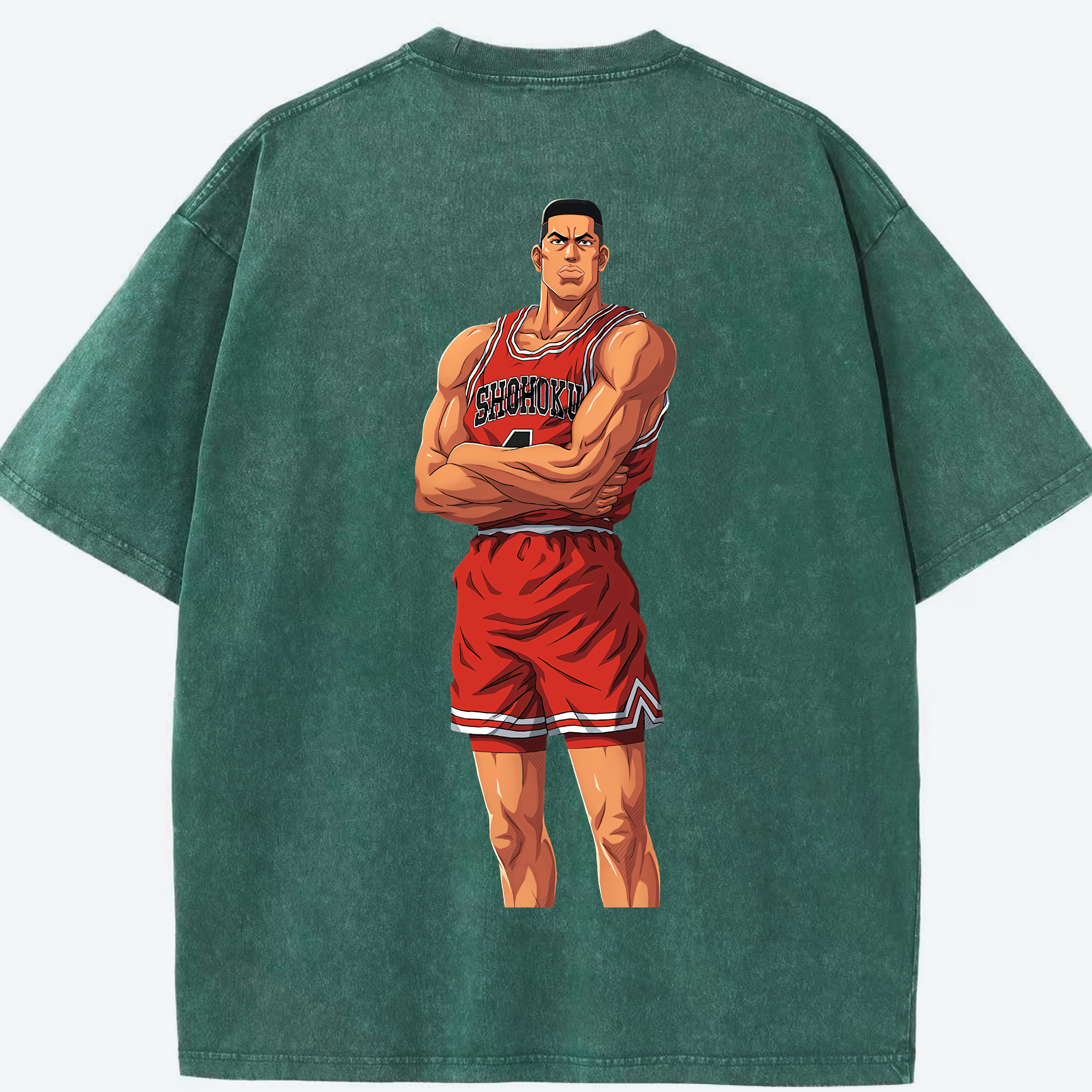 SLAM DUNK／スラムダンク 綿100% ヴィンテージ風 半袖Tシャツ（背面プリント）